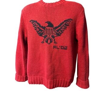 Vintage POLO by Ralph Lauren Red Knit Eagle Sweater